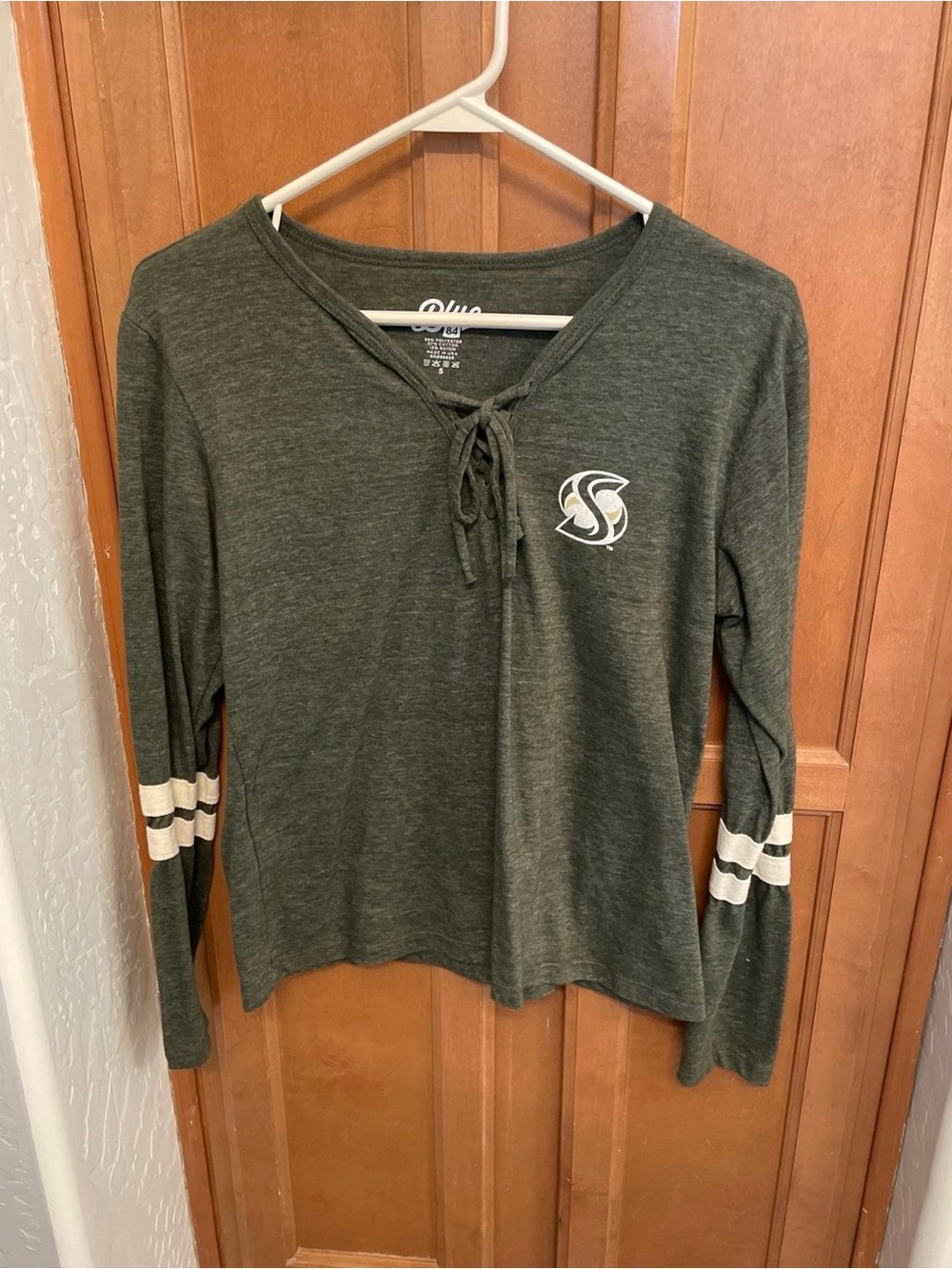 Women's Sacramento State Long Sleeve T-Shirt with Lace-Up Neck